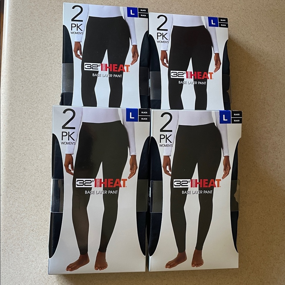 32 Degrees Women’s Black Base Layer Pants 2-Pack